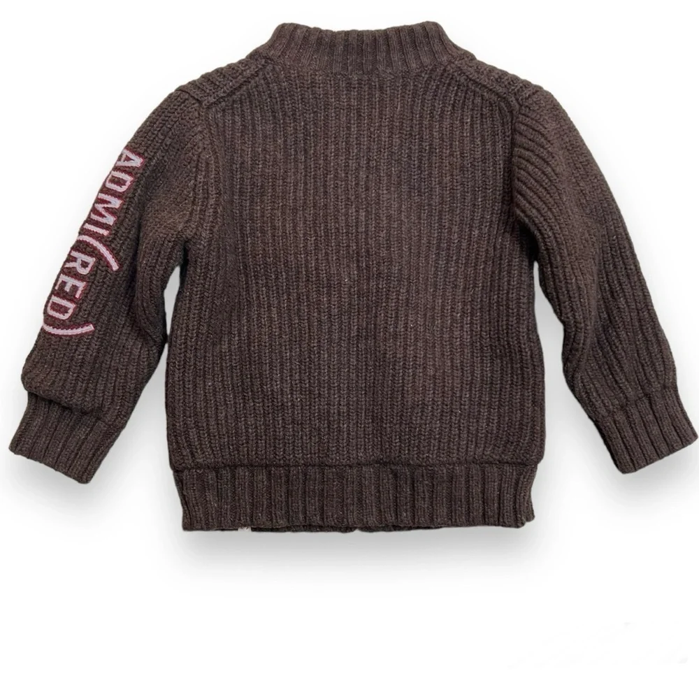 Baby Gap ADMI(RED) 2T Brown Sherpa Lined Zip Up Sweater‎ Cardigan Boys